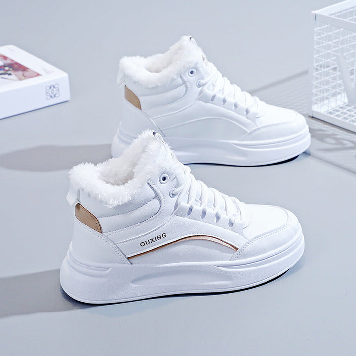 Fleece-lined High-top Insulated Casual Cotton Shoes