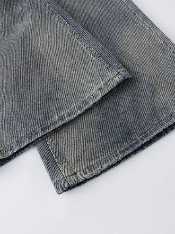 Men's Distressed Wide Leg Jeans