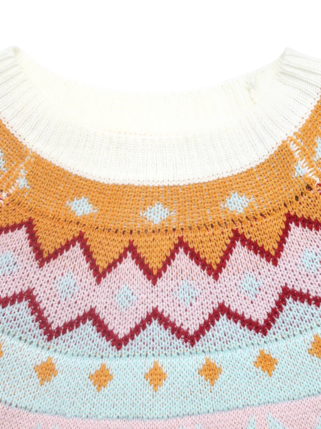 Geometric Round Neck Long Sleeve Sweater