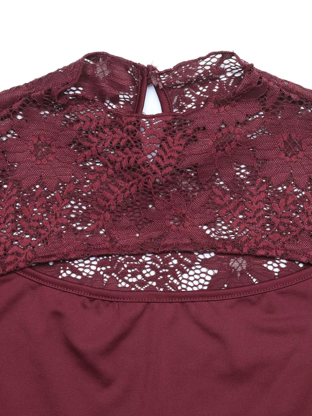 Lace Cut-out Flare Sleeve Bodysuit