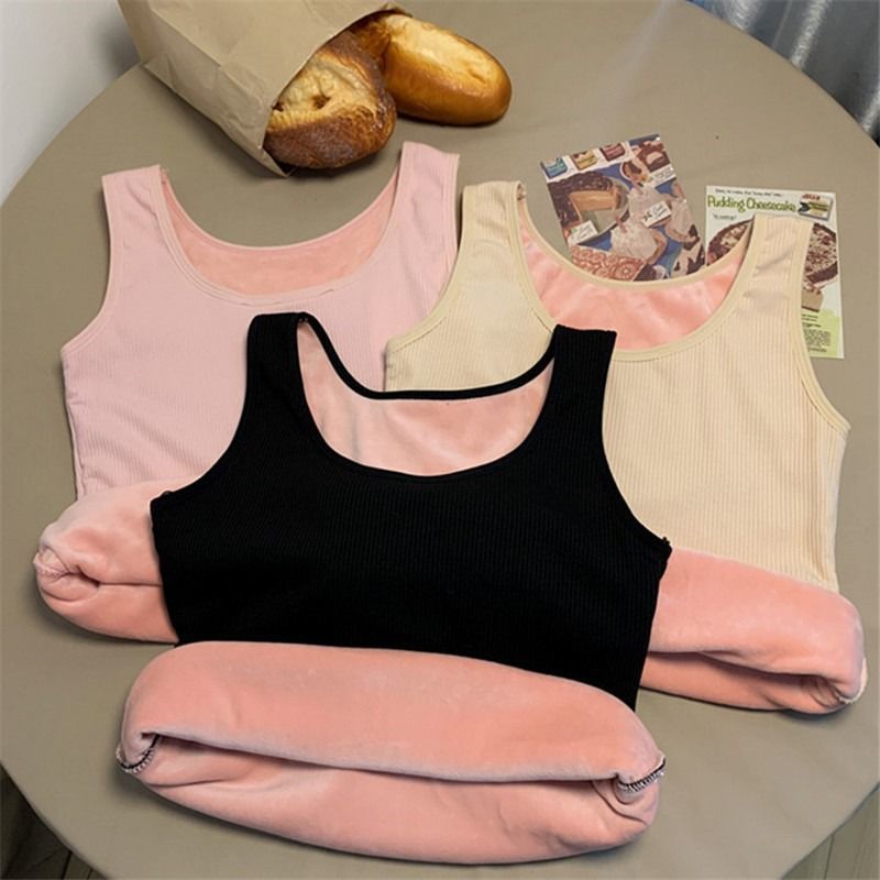 Womens Padded Thermal Figure-hugging Base Layer In A Solid Color