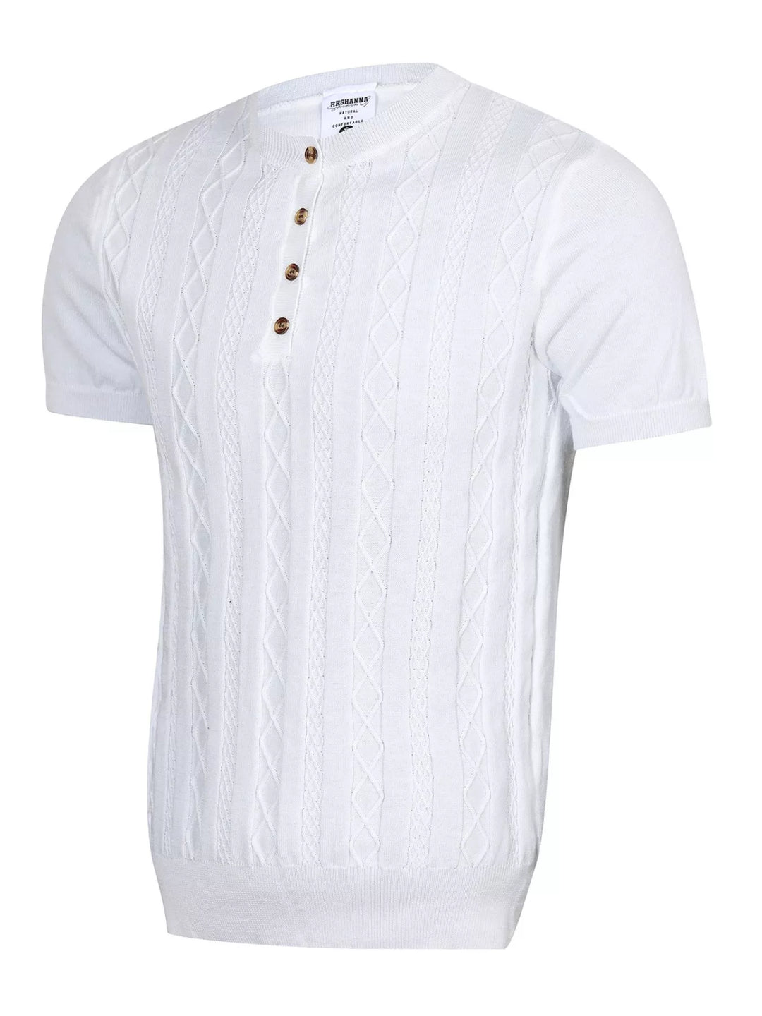 Men's Cable Knit Short Sleeve Knit Top