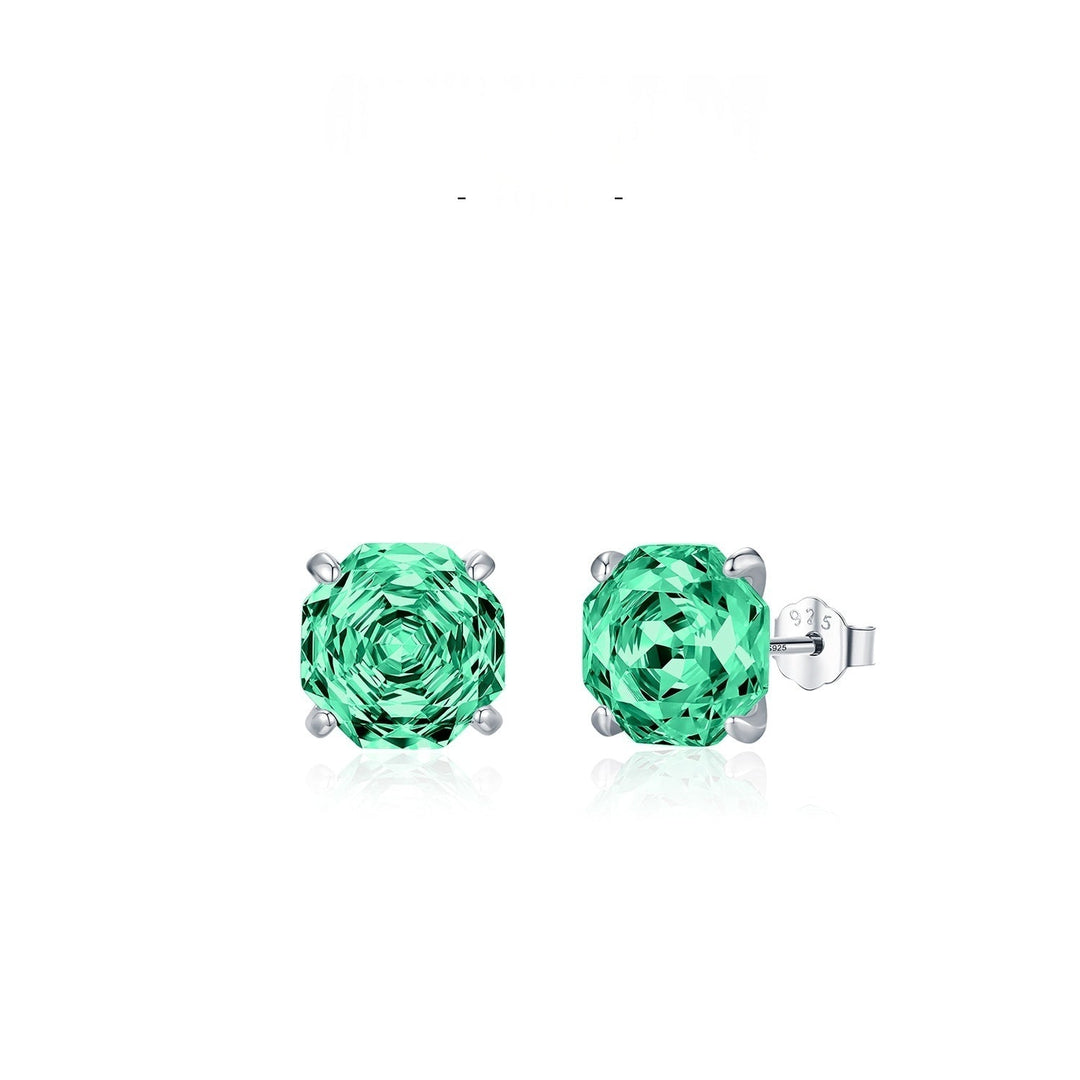 Basic Rose-cut Sparkling Diamond Stud Earrings Unisex Accessory