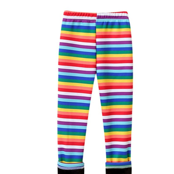 Girls Thin-Flannel SpringAutumn Outerwear Milk-Viscose Pants