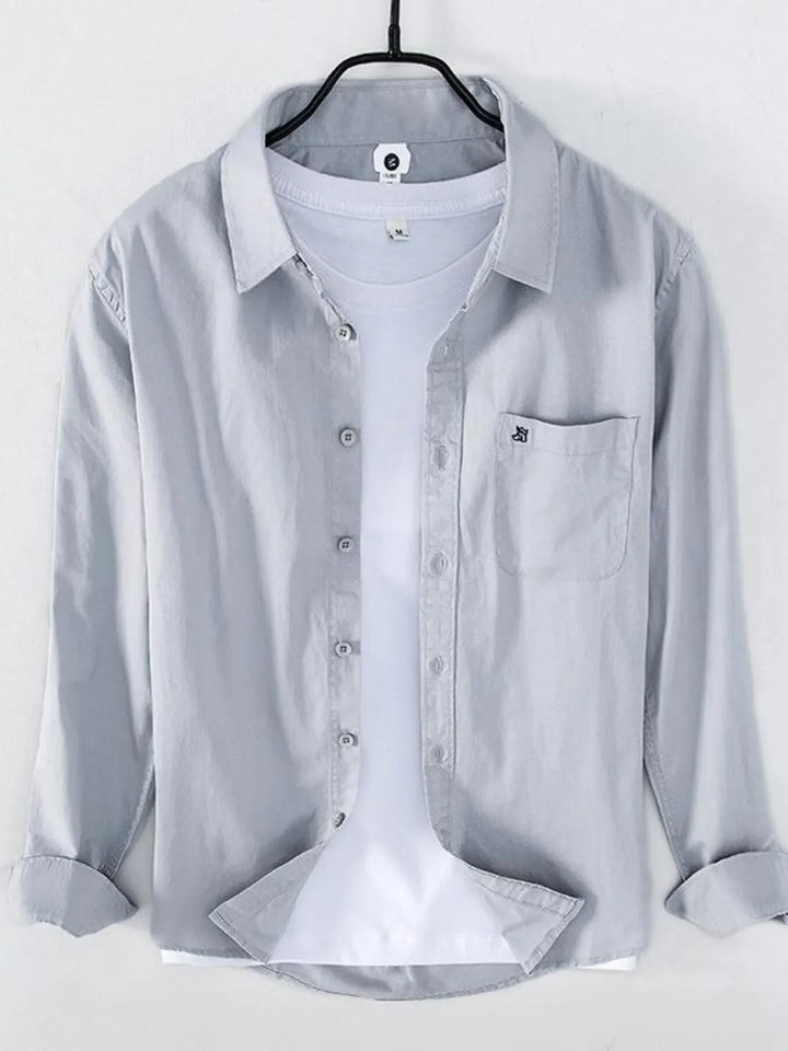 Men's Plus Size Button Up Long Sleeve Shirt