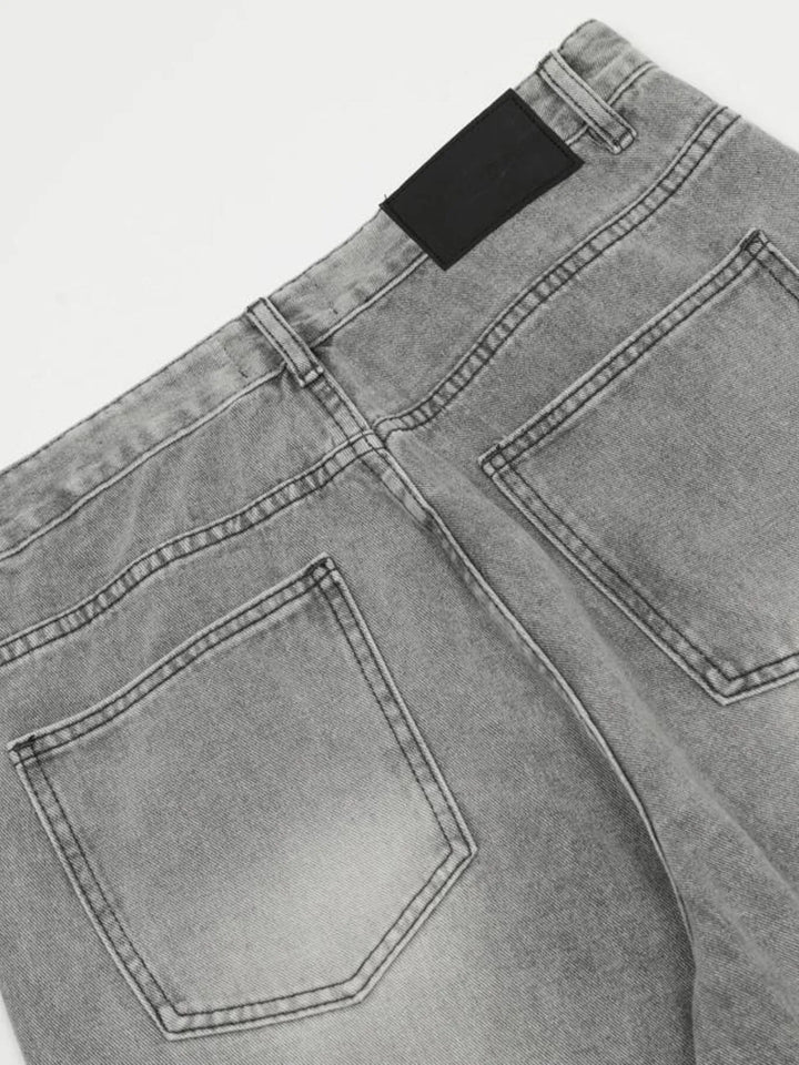 Men's High-Rise Wide Leg Washed Jeans