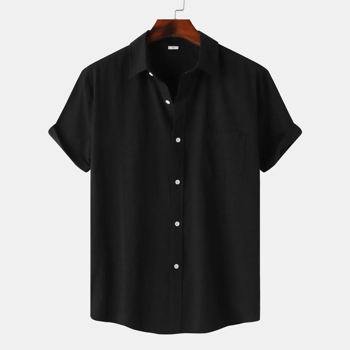 Men's Short Sleeve Button Down Shirt with Chest Pocket