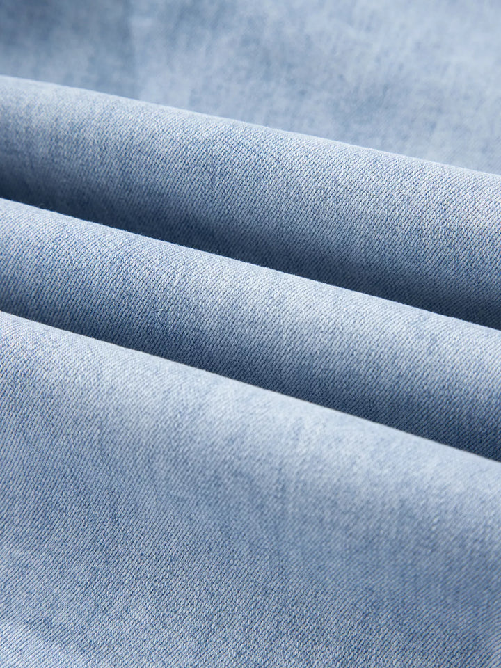 Wide Leg Drawstring Raw Hem Jeans