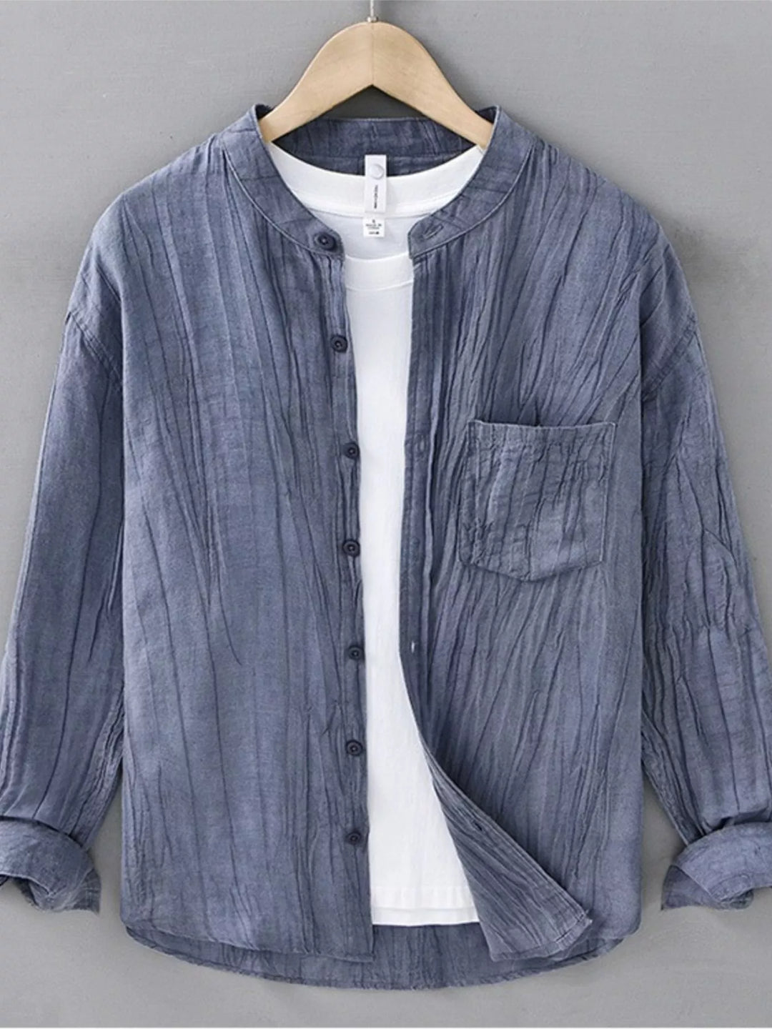 Men's Plus Size Button Up Long Sleeve Shirt