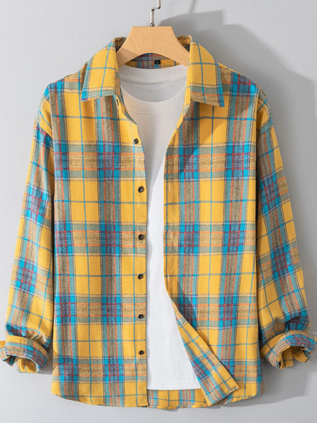 Men's Plus Size Button Up Long Sleeve Shirt