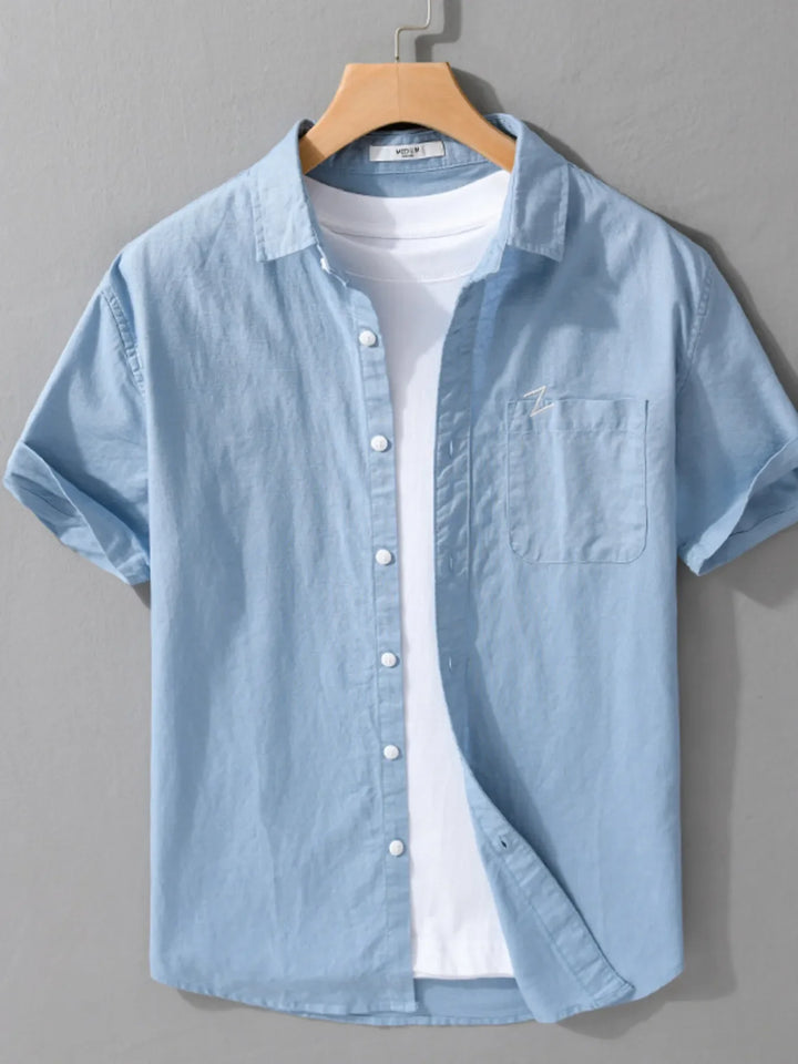 Men's Plus Size Button Up Short Sleeve Shirt
