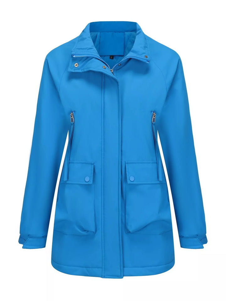 Full Size Zip Up Hooded Parka Outerwear Plus Size