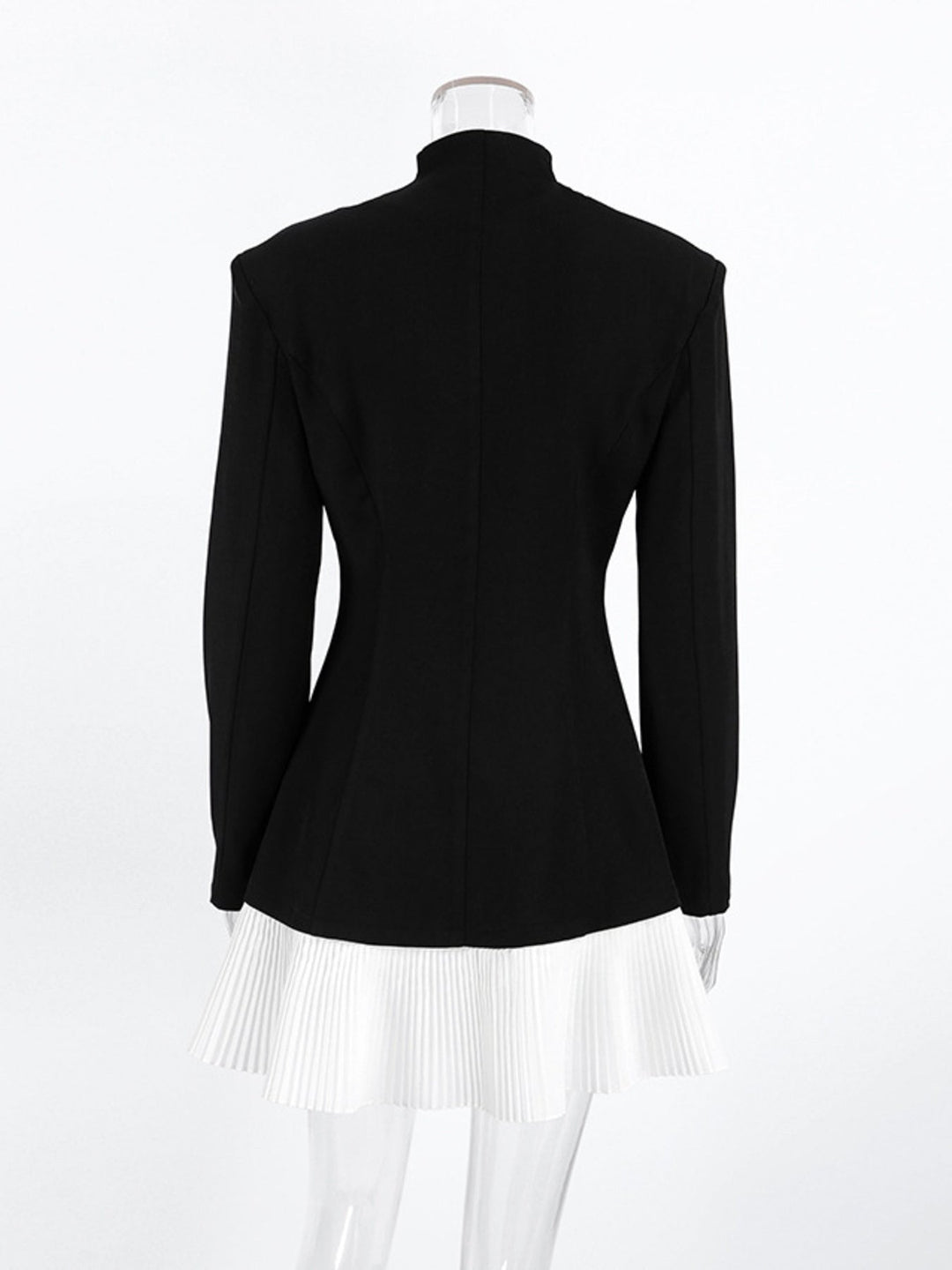 Pleated One Button Blazer Dress