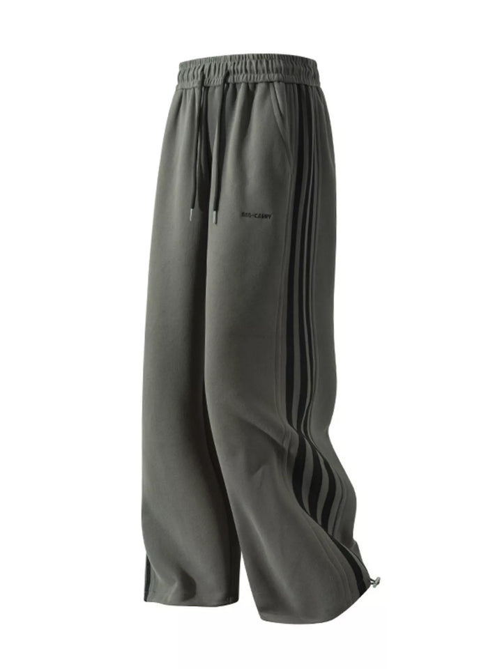 Men's Plus Size Relaxed Fit Pants with Side Stripes