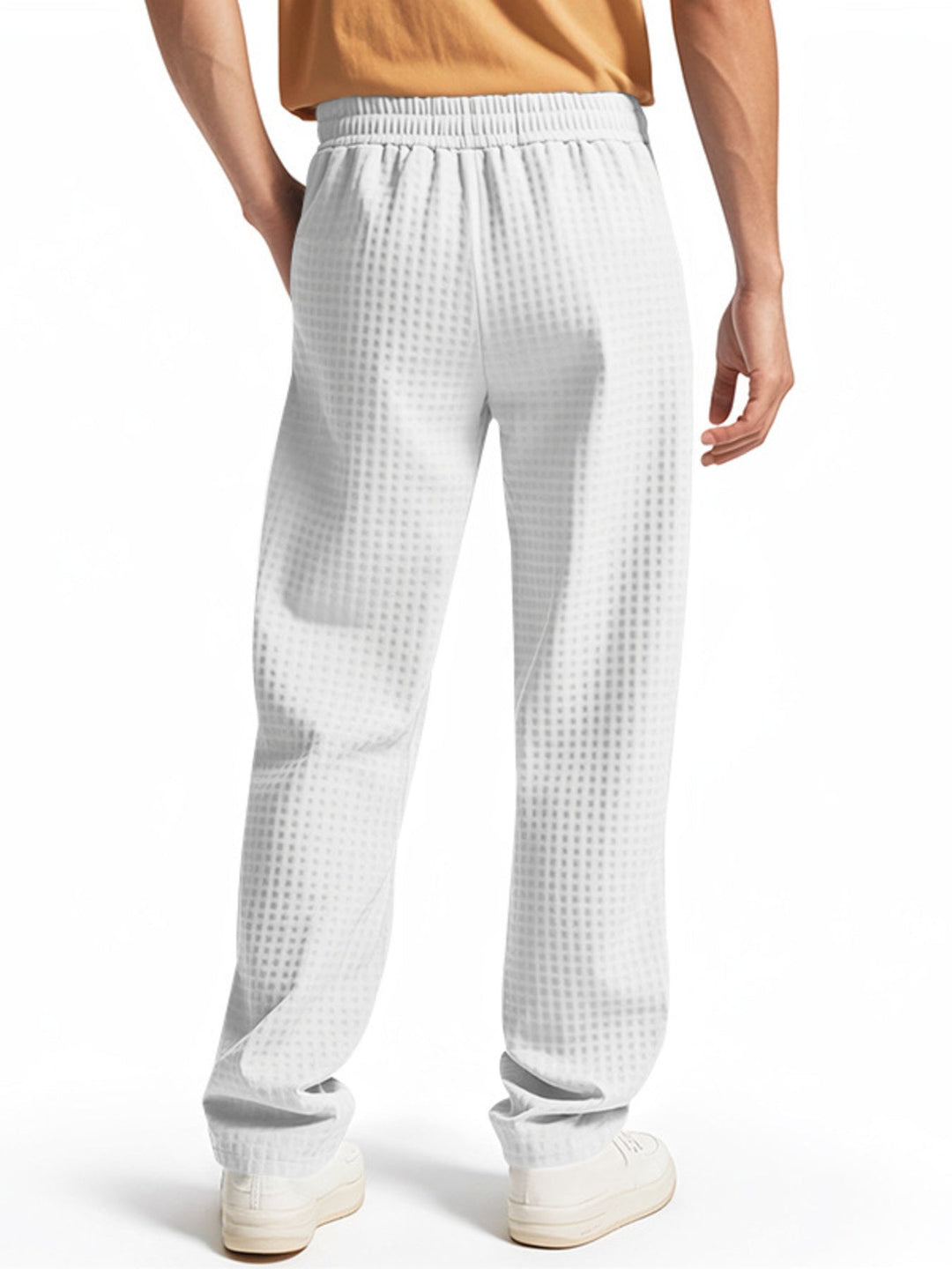 Men's Full Size Textured Drawstring Casual Pants Plus Size
