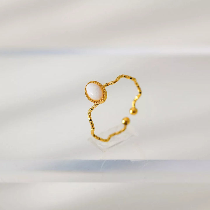 18K Gold-Plated Wave Open Ring