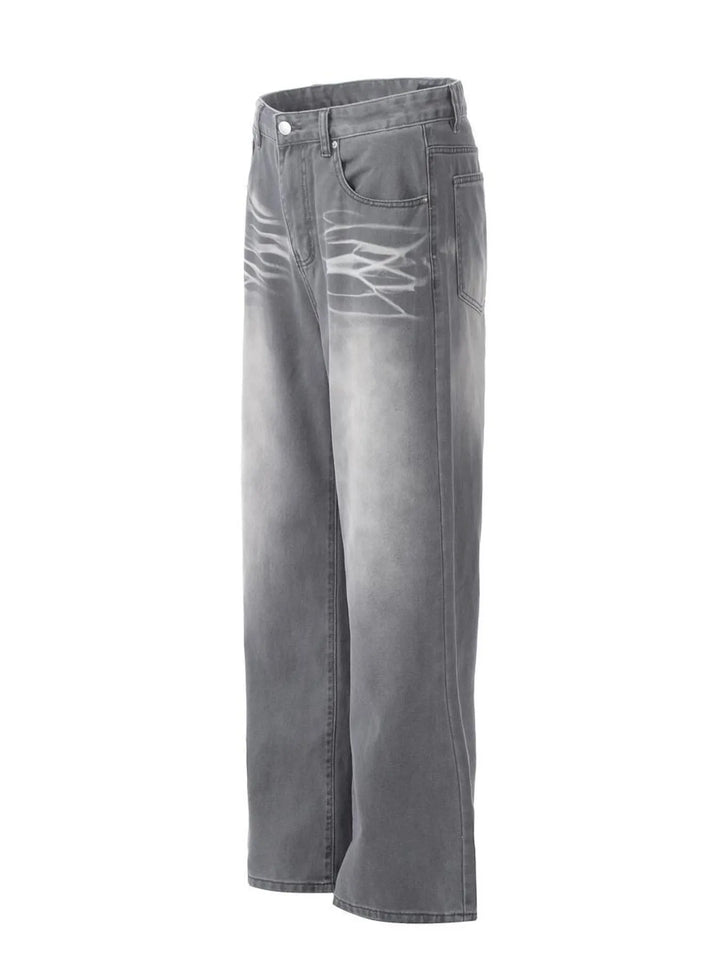 Men's Wide Leg Wash Jeans