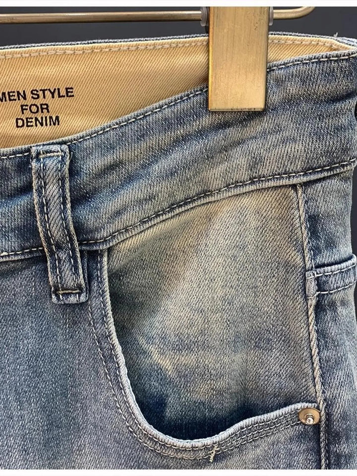 Men's Vintage Washed Distressed Boyfriend Jeans