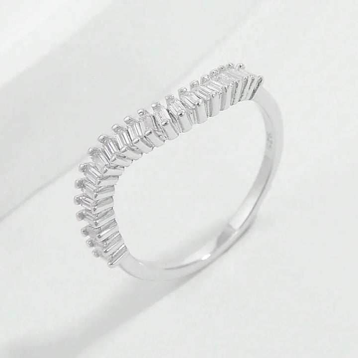925 Sterling Silver Inlaid Zircon Ring