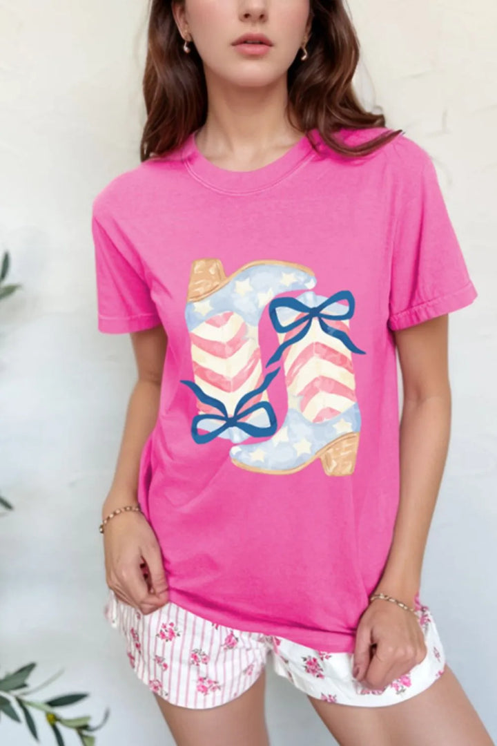 Graphic Round Neck Short Sleeve T-Shirt