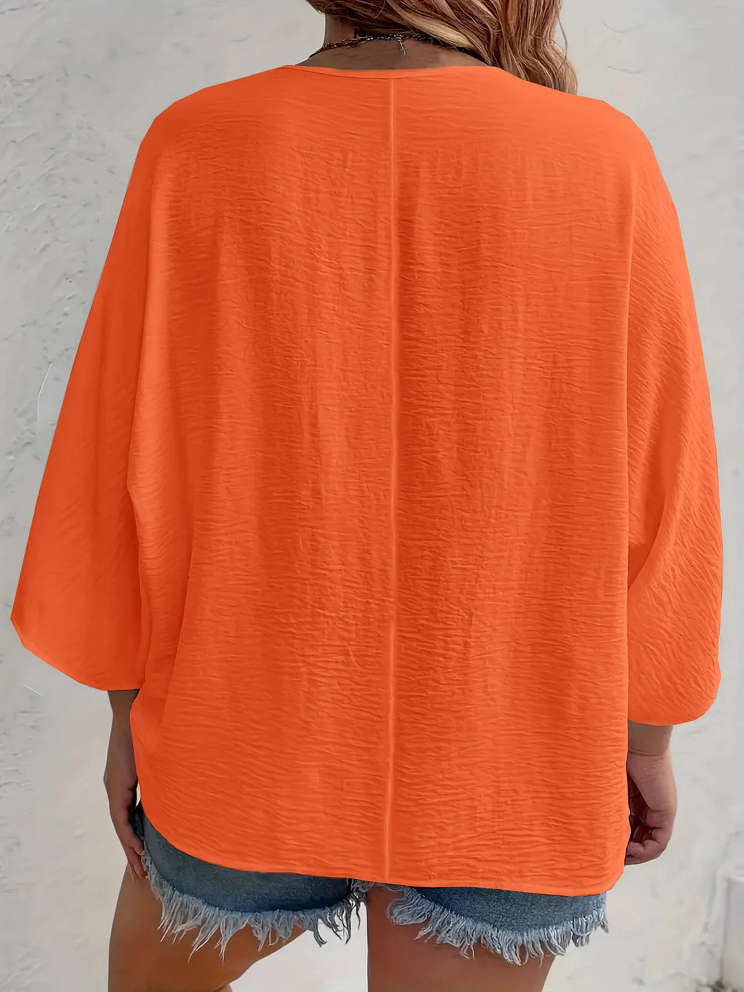 Full Size V-Neck Button Down Shirt Plus Size