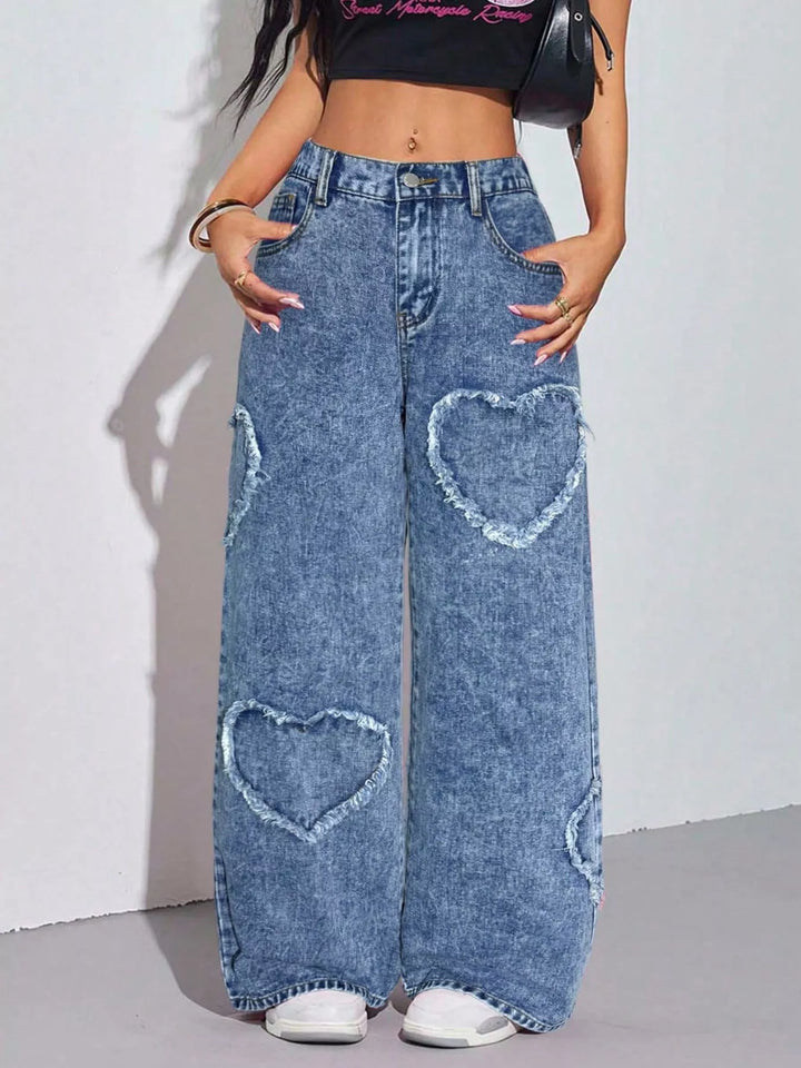 Heart Wide Leg Jeans