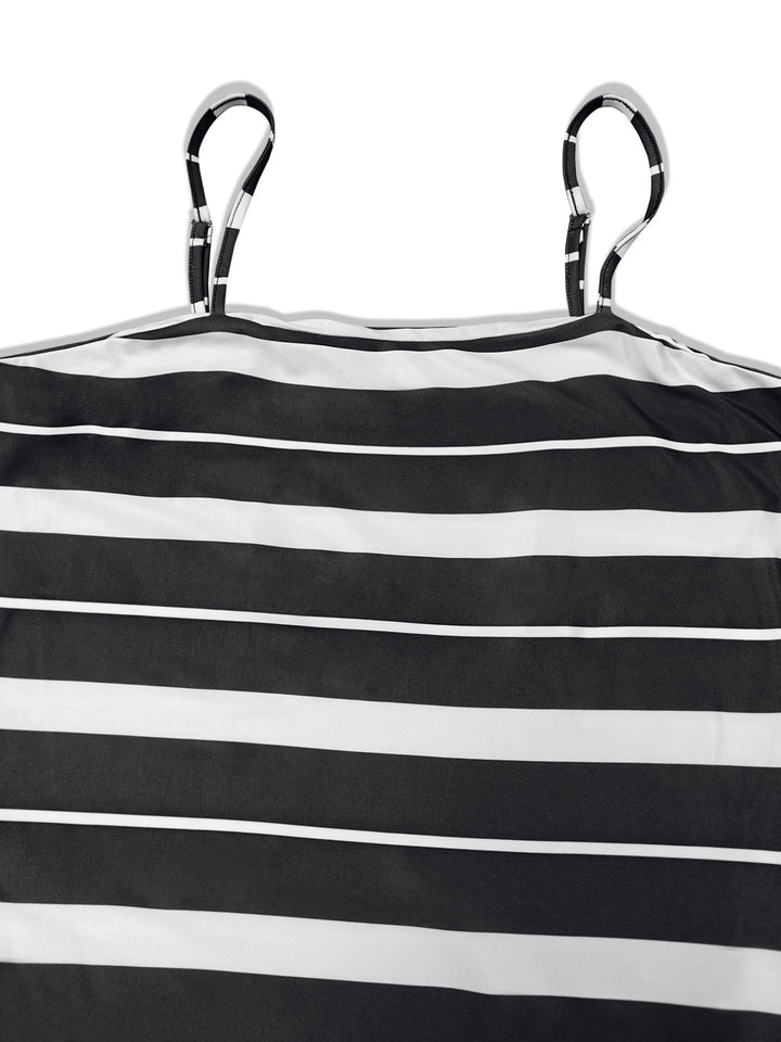 Plus Size Striped Spaghetti Strap Maxi Dress