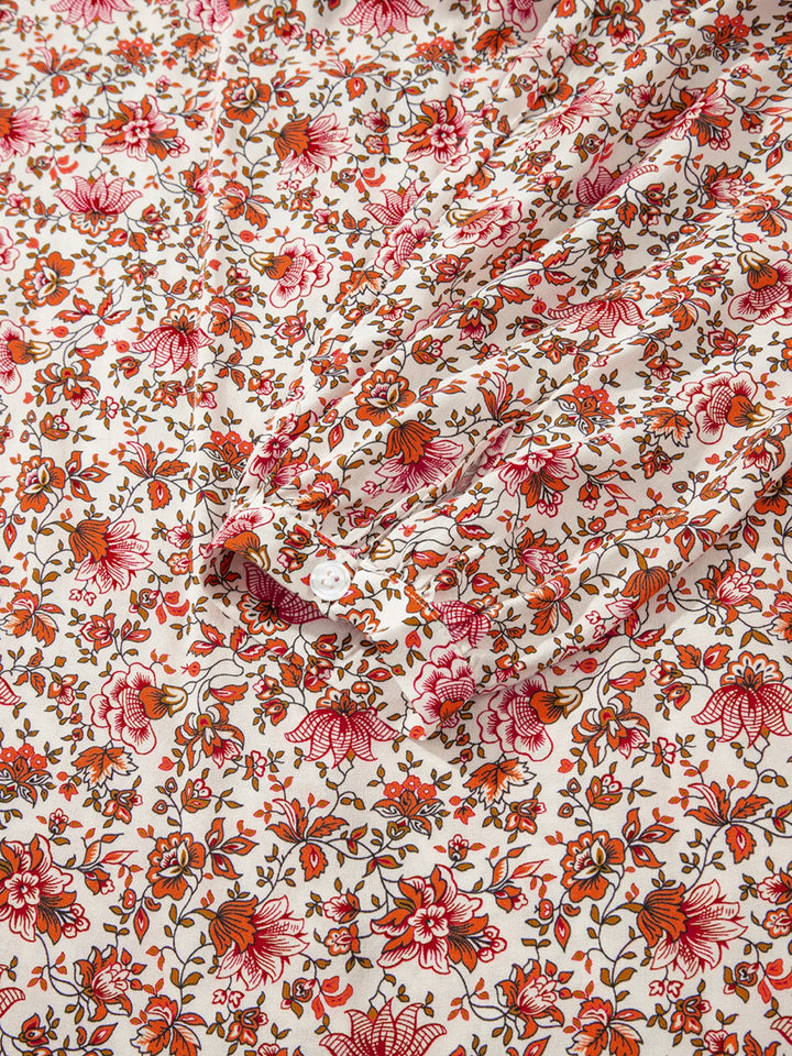 Floral Long Sleeve Button Down Blouse