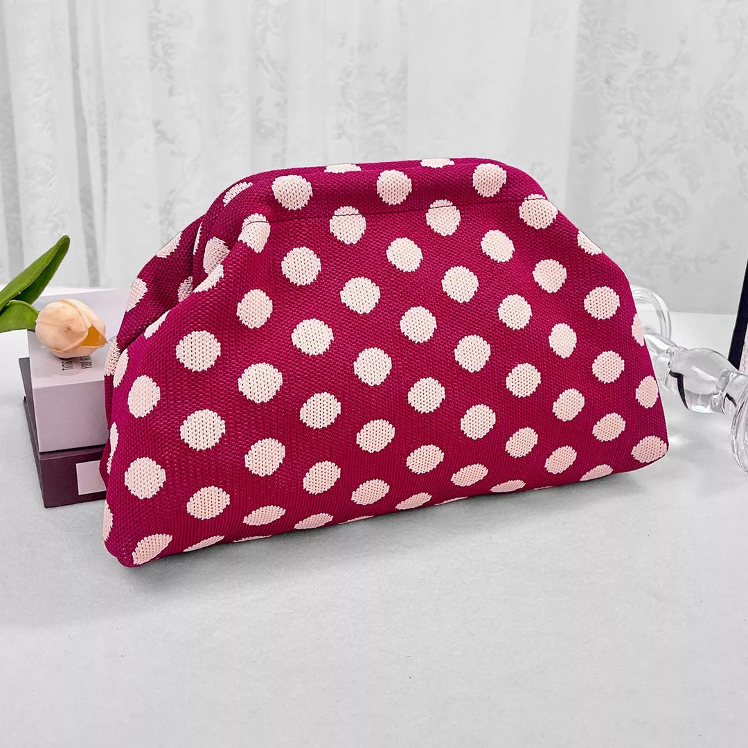 Portable Contrast Knit Clutch