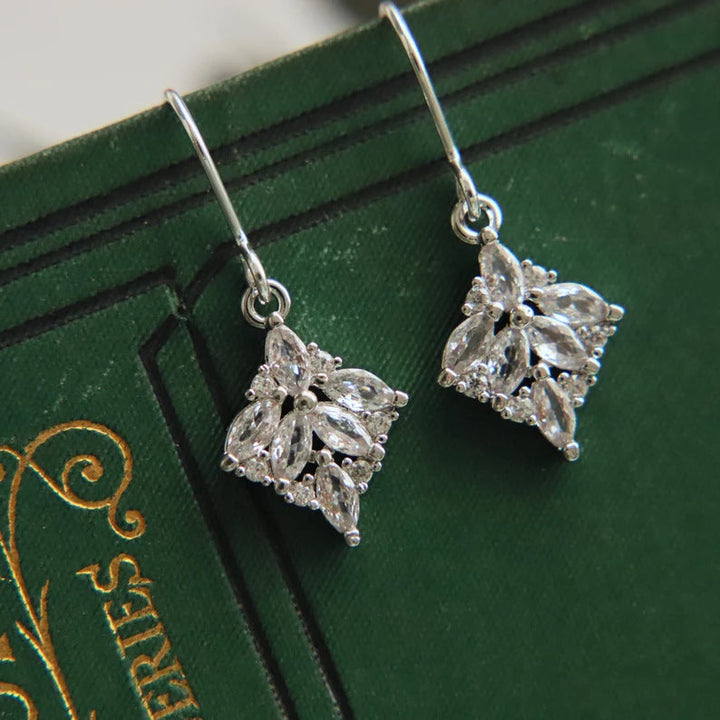 Minimalist Zircon-Inlaid Vintage Pendant Earrings