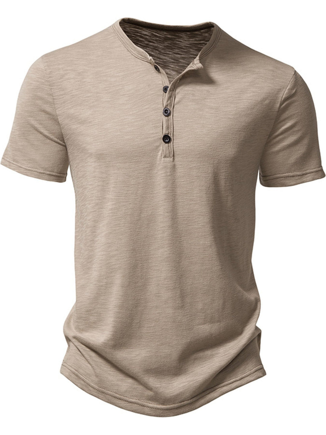 Men's Casual Button Detail T-Shirt
