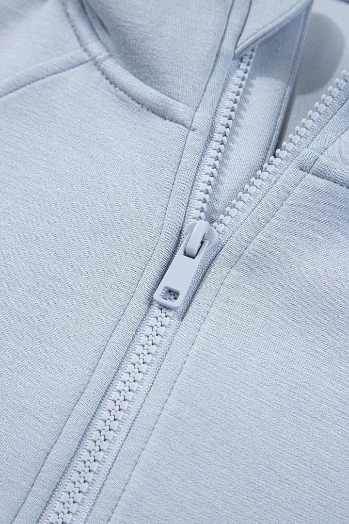 Half Zip Thumbhole Sleeve Hoodie and Pants 2pcs Outfit