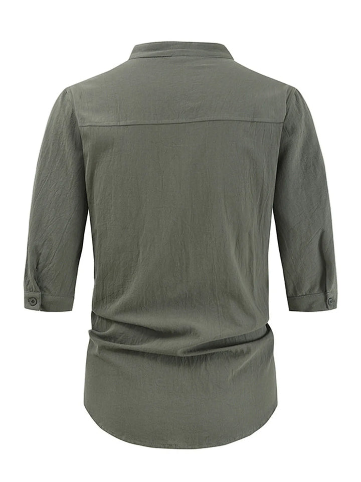 Men's Plus Size Button Down Half Sleeve Shirt
