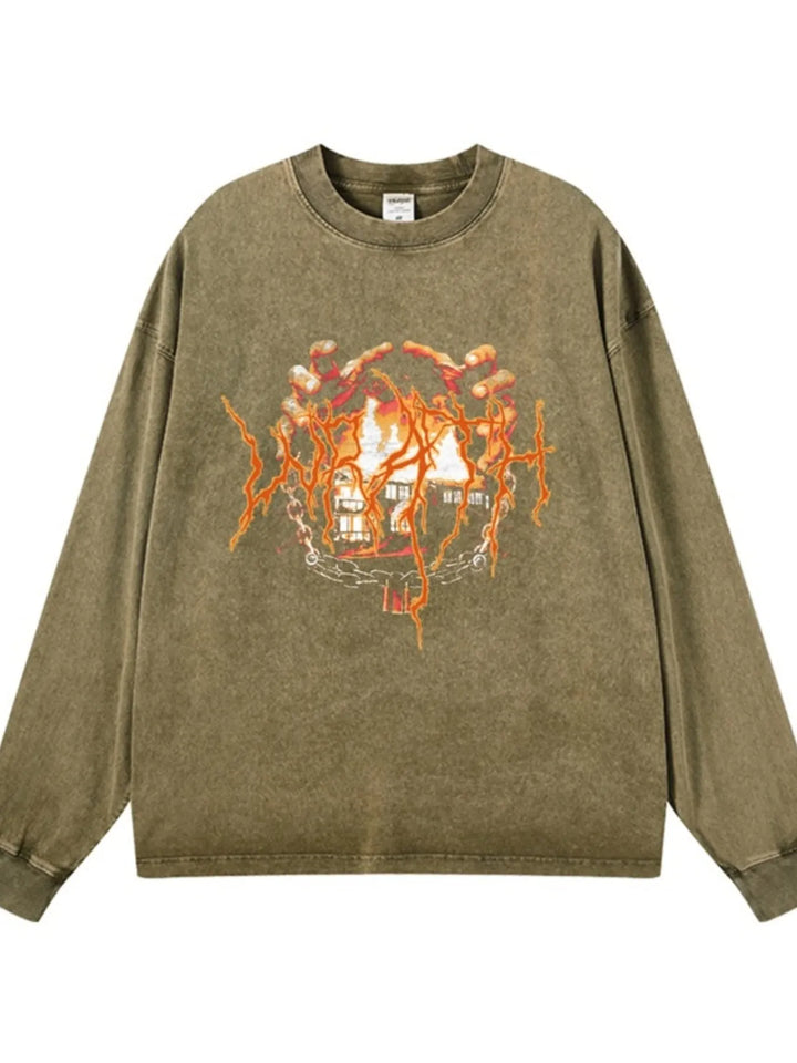 Men's Graphic Oversized Long Sleeve T-Shirt