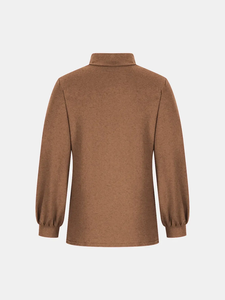 Full Size Mock Neck Long Sleeve T-Shirt