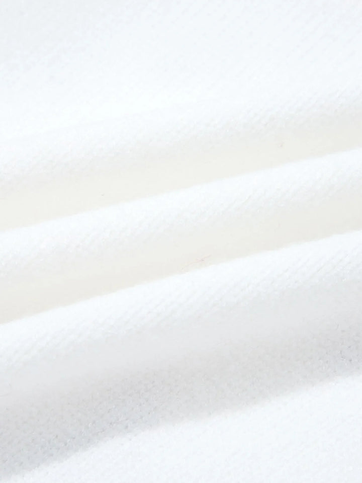 Letter Contrast Hem Round Neck Sweater