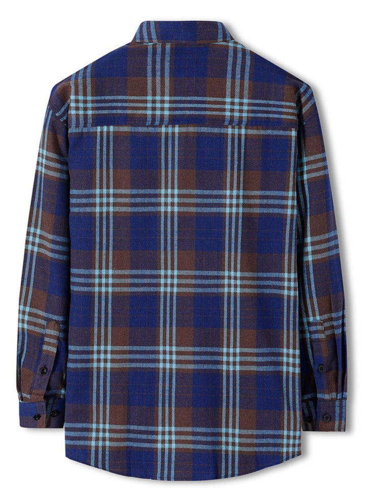 Men's Plus Size Classic Plaid Long Sleeve Shirt