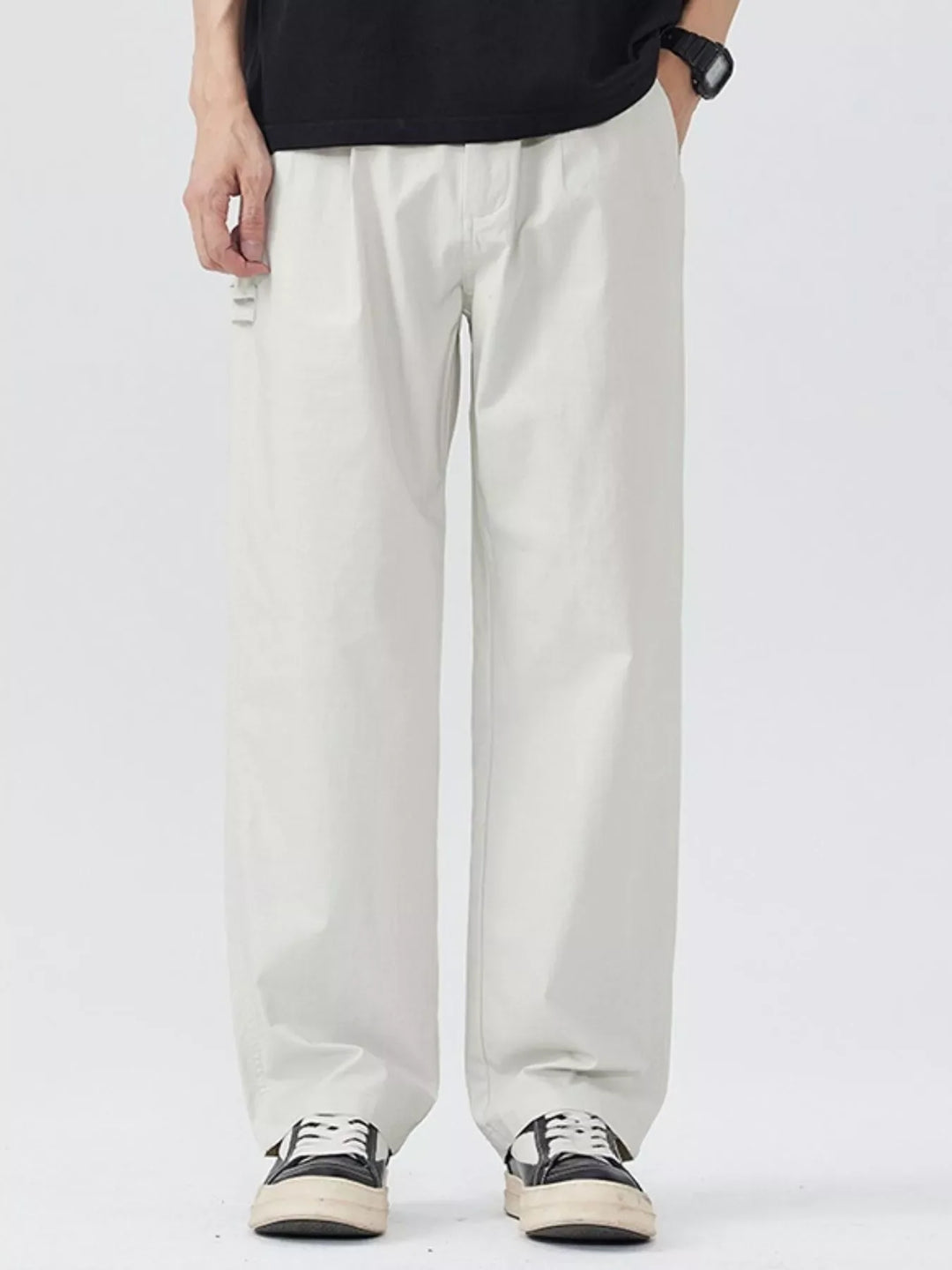 Men's Full Size Relaxed Fit Wide Leg Casual Pants Plus Size