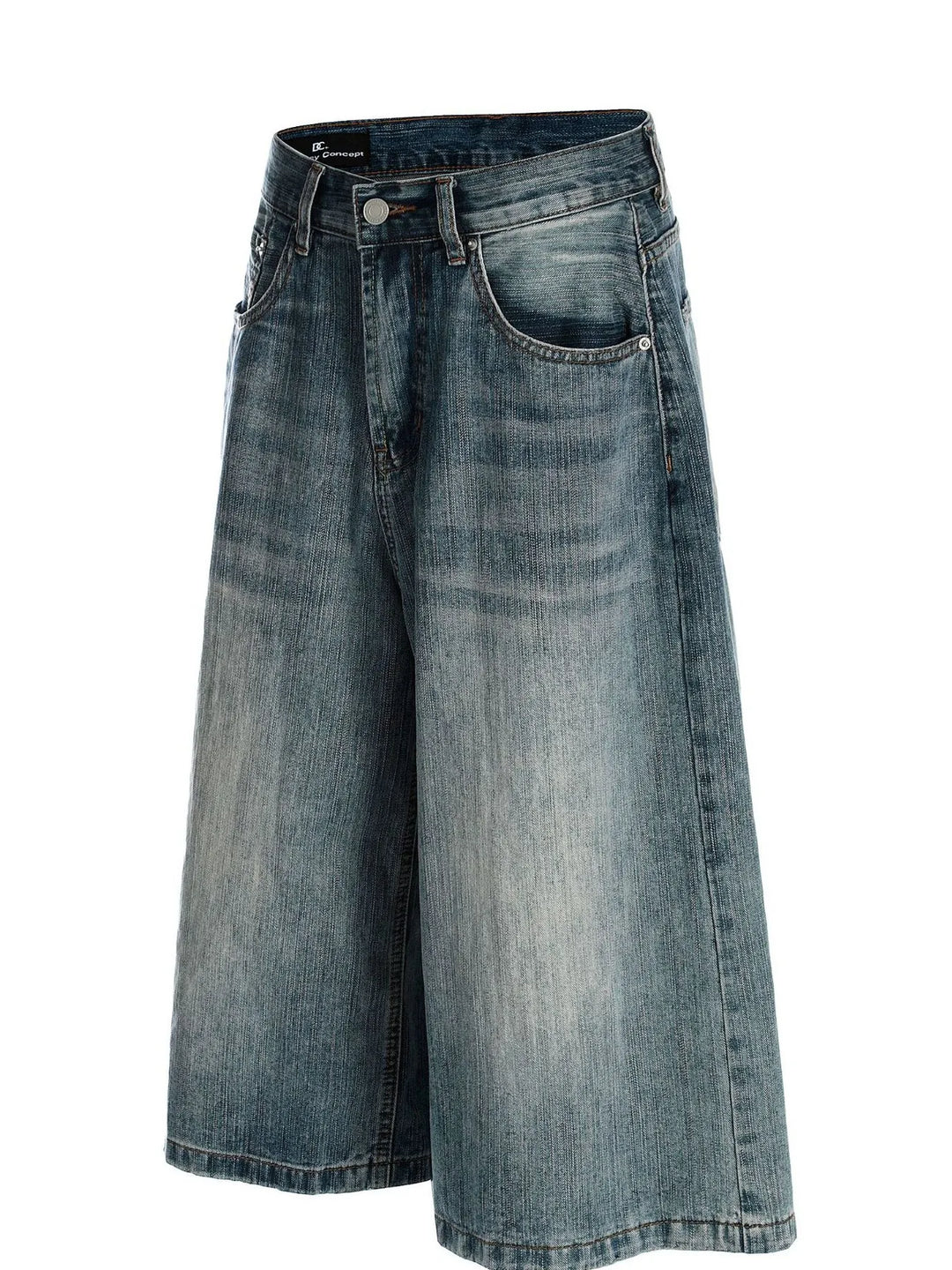 Men's Wide-Leg Denim Shorts