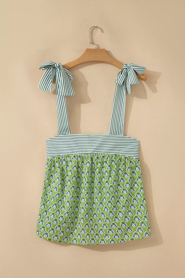 Tie-Strap Floral Print Tank