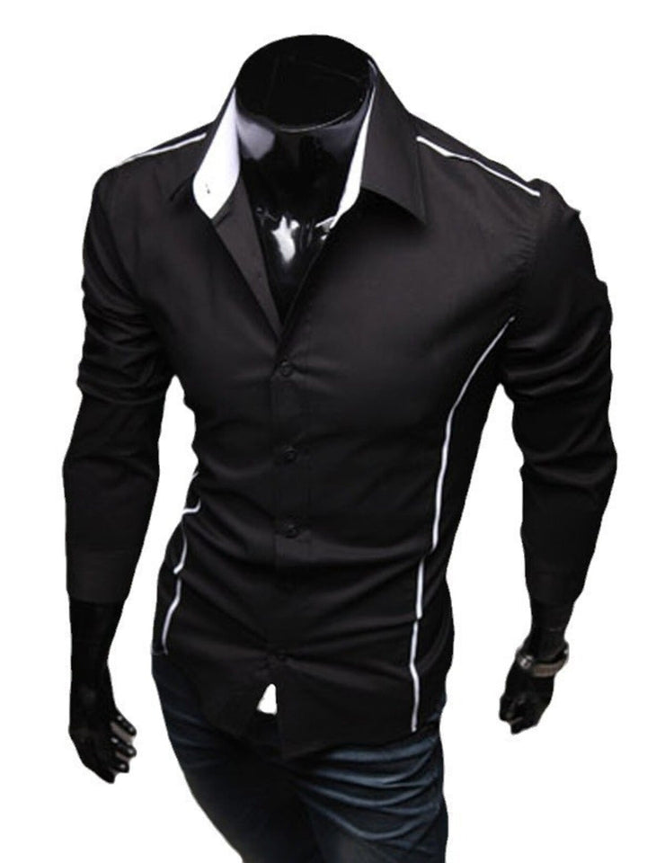 Men's Plus Size Slim Fit Long Sleeve Shirt