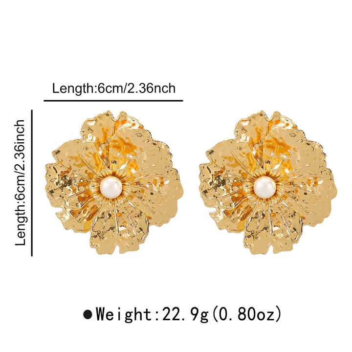 18K Gold-Plated Flower Earrings