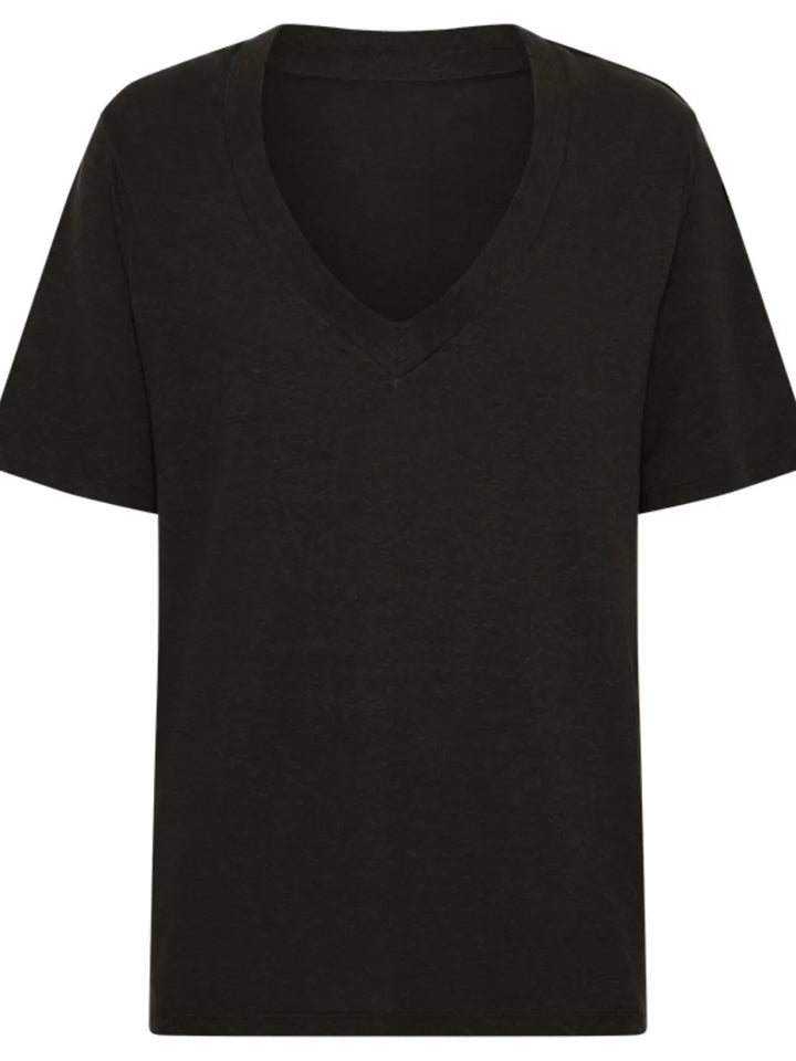 Solid V-Neck Short Sleeve T-Shirt