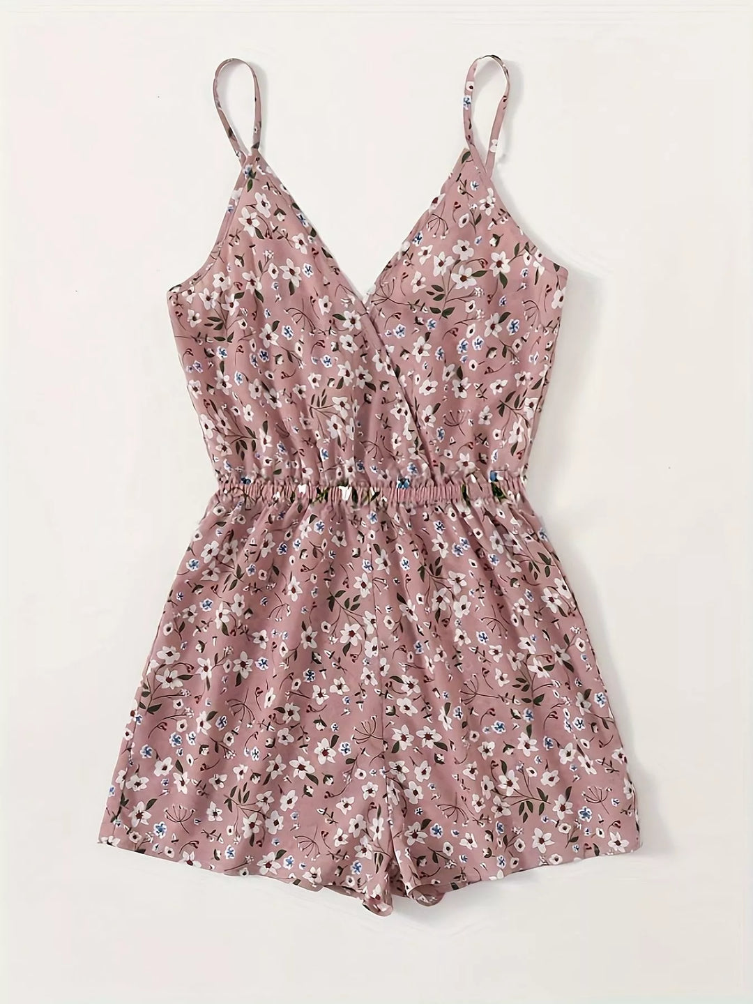 Floral Print Spaghetti Strap Romper
