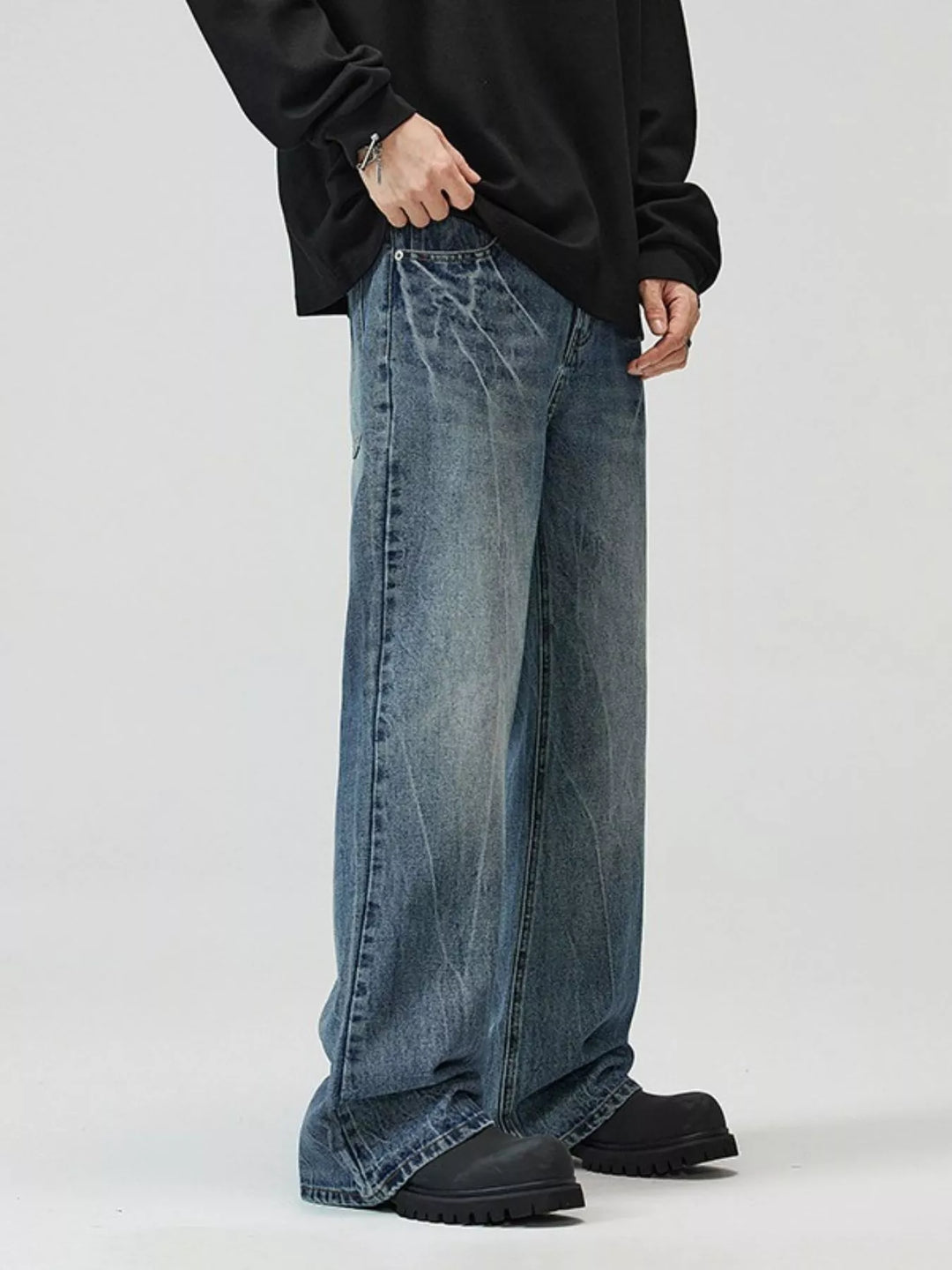 Men's Full Size Wide Leg Jeans Plus Size