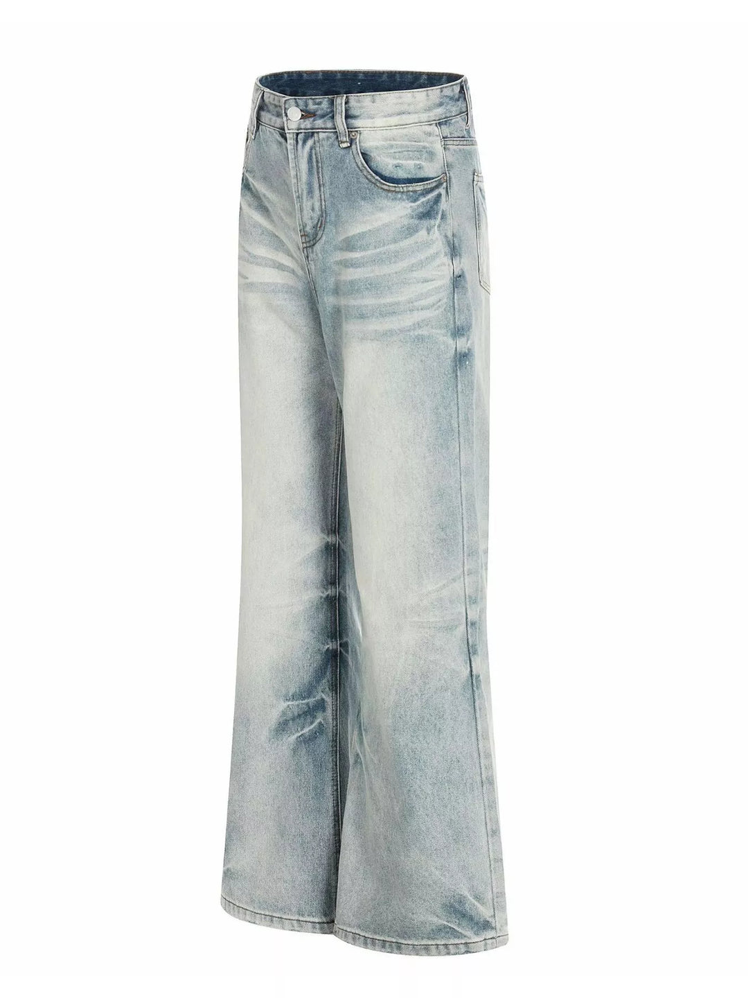 Men's Full Size Vintage Wash Wide Leg Jeans Plus Size