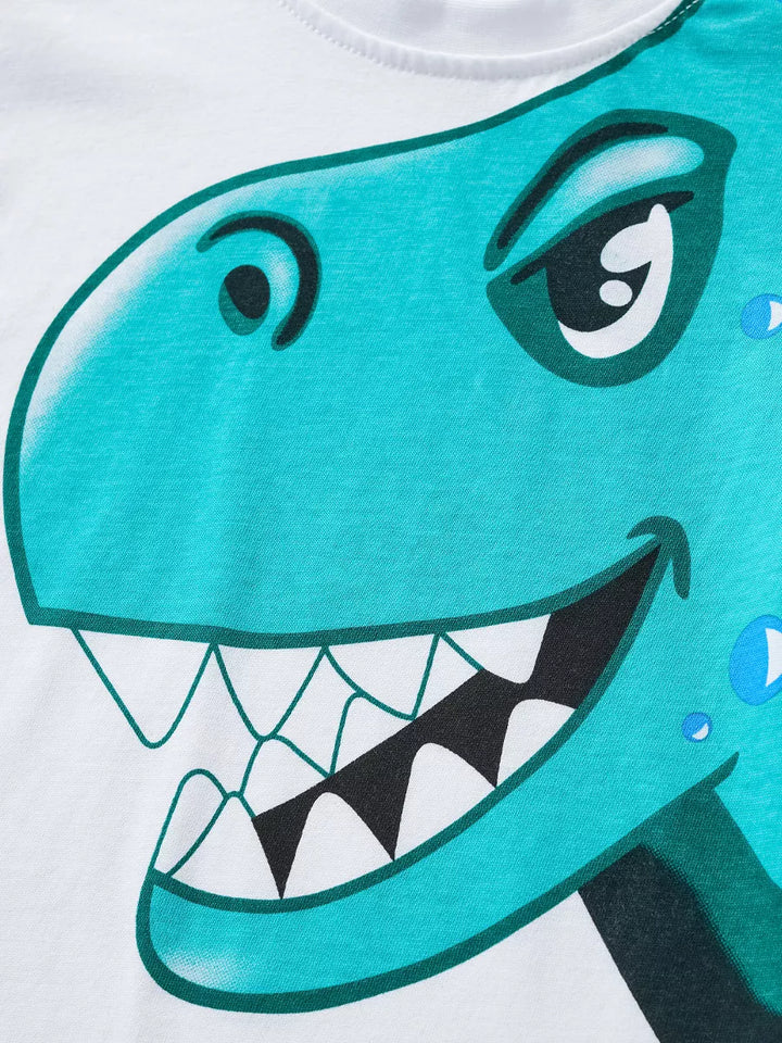 Children's Dinosaur Graphic T-shirt and Shorts Set