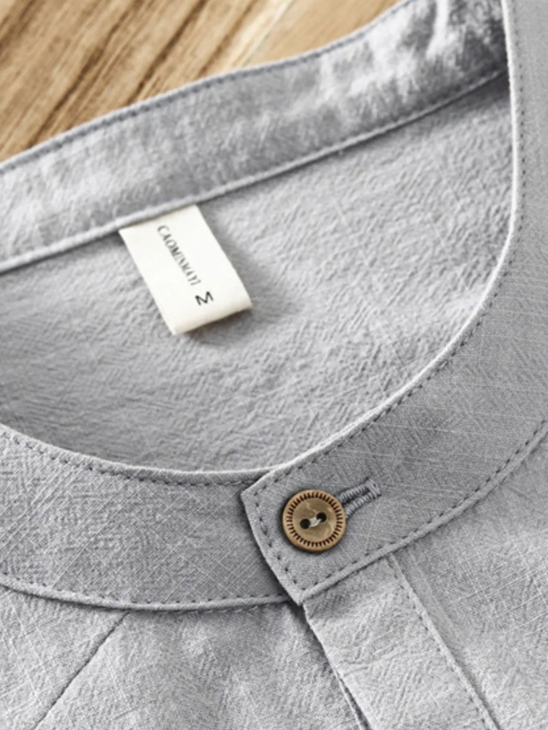 Men's Plus Size Short Sleeve Button Detail Blouse