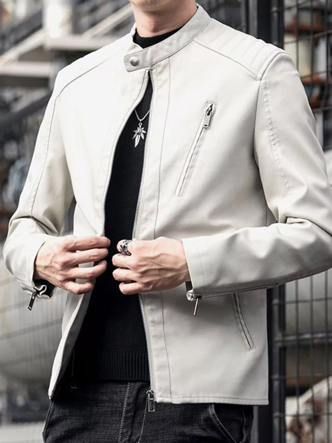 Men's Plus Size Zip Up Long Sleeve Jacket