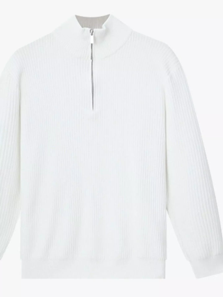 Men's Plus Size Ribbed Half-Zip Sweater